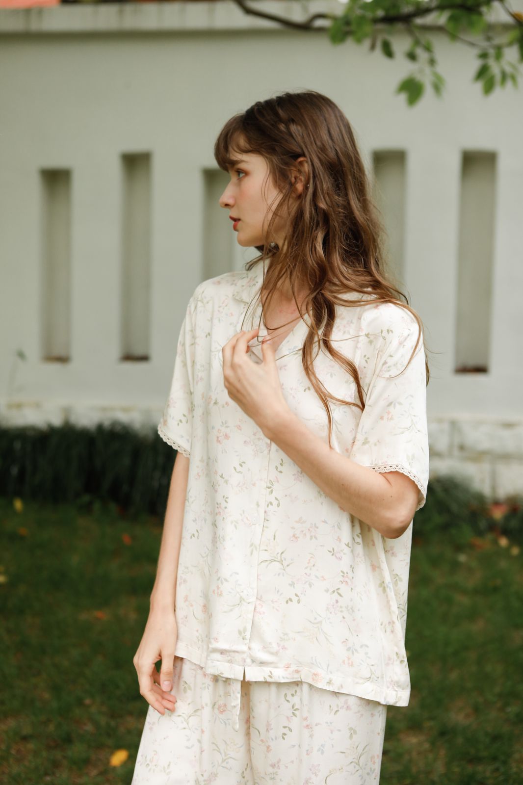 Bộ Pyjama Mặc Nhà Soft Beige Floral