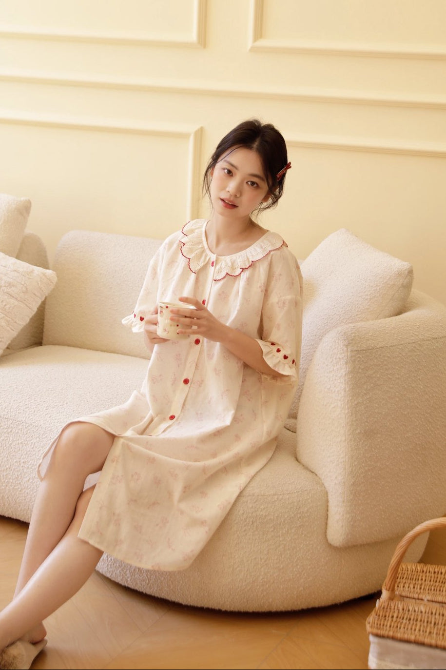 Váy Cotton Mặc Nhà Bunny Heart