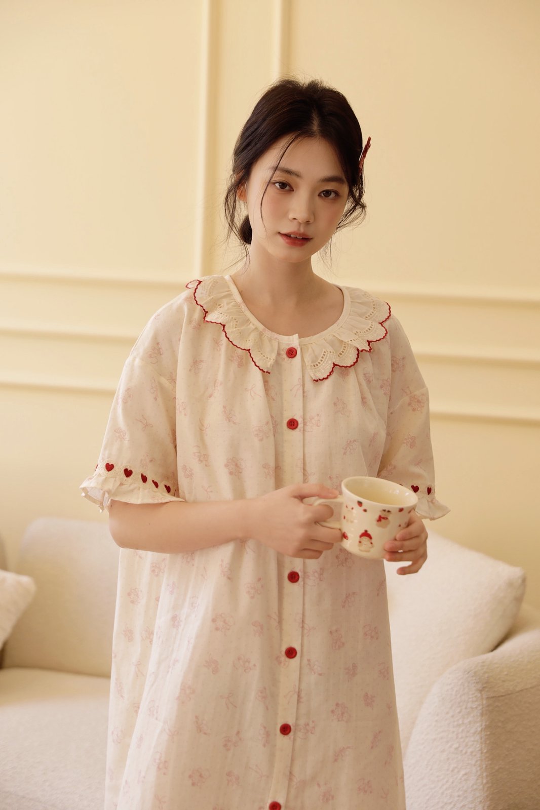 Váy Cotton Mặc Nhà Bunny Heart