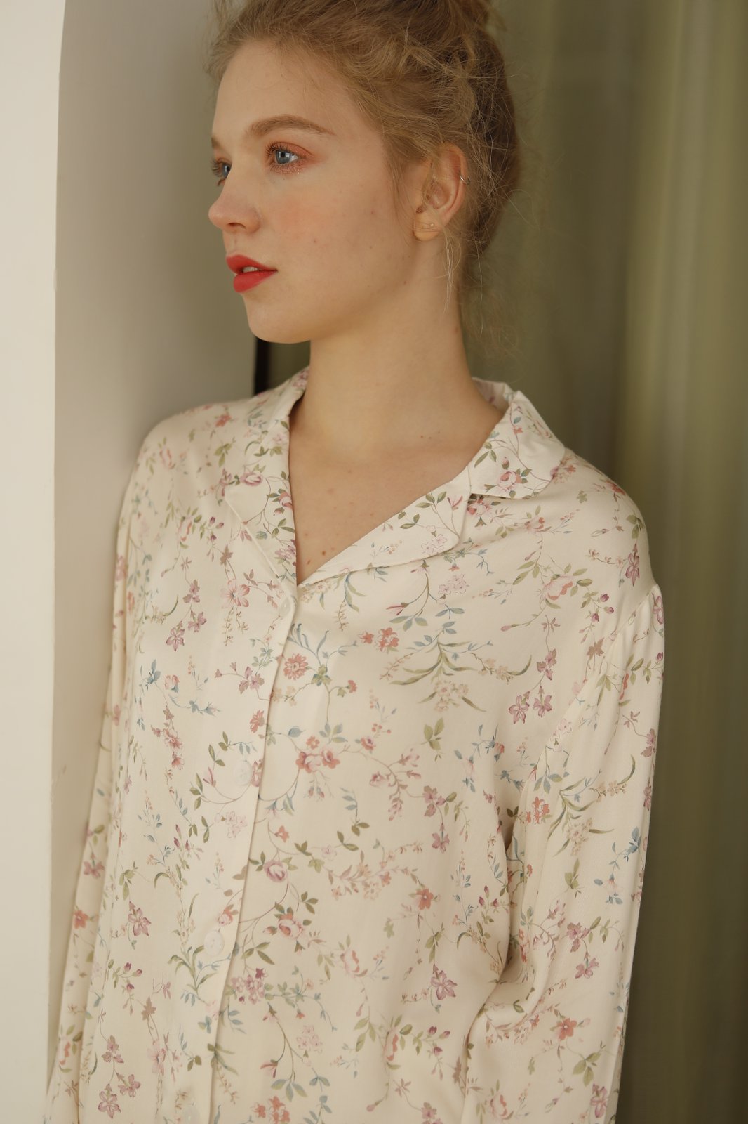 Bộ Pyjama Mặc Nhà Soft Beige Floral