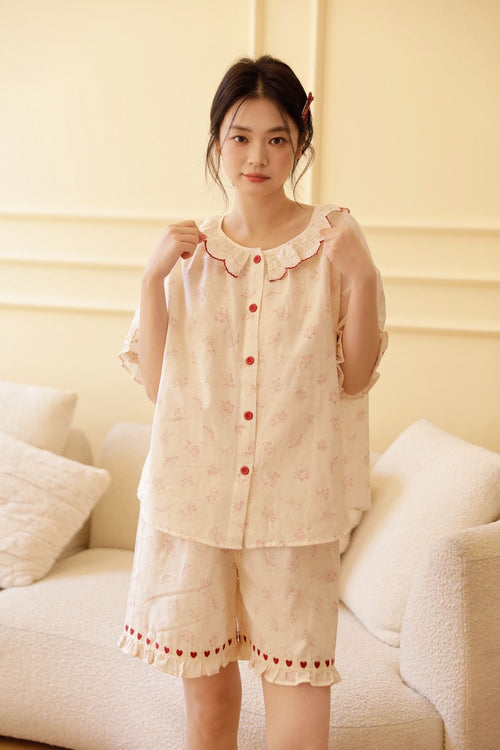 Bộ Cotton Mặc Nhà Bunny Heart