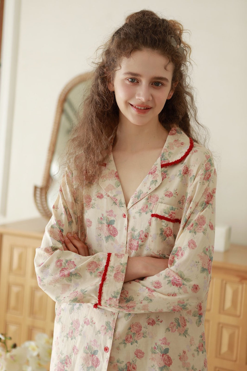 Bộ Pyjama Vải Cotton Crimson Peony