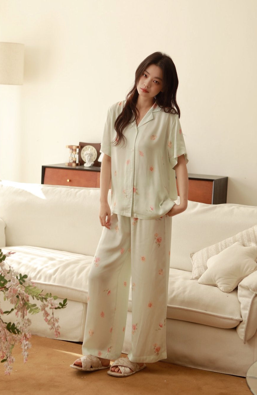 Bộ Pyjama Mặc Nhà Mint Floral Set