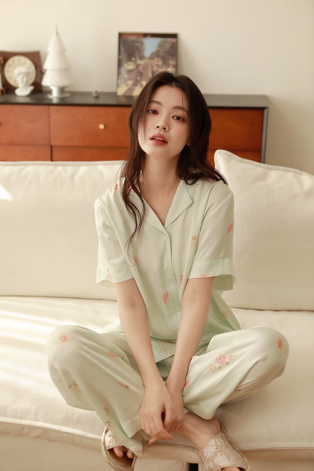 Bộ Pyjama Mặc Nhà Mint Floral Set