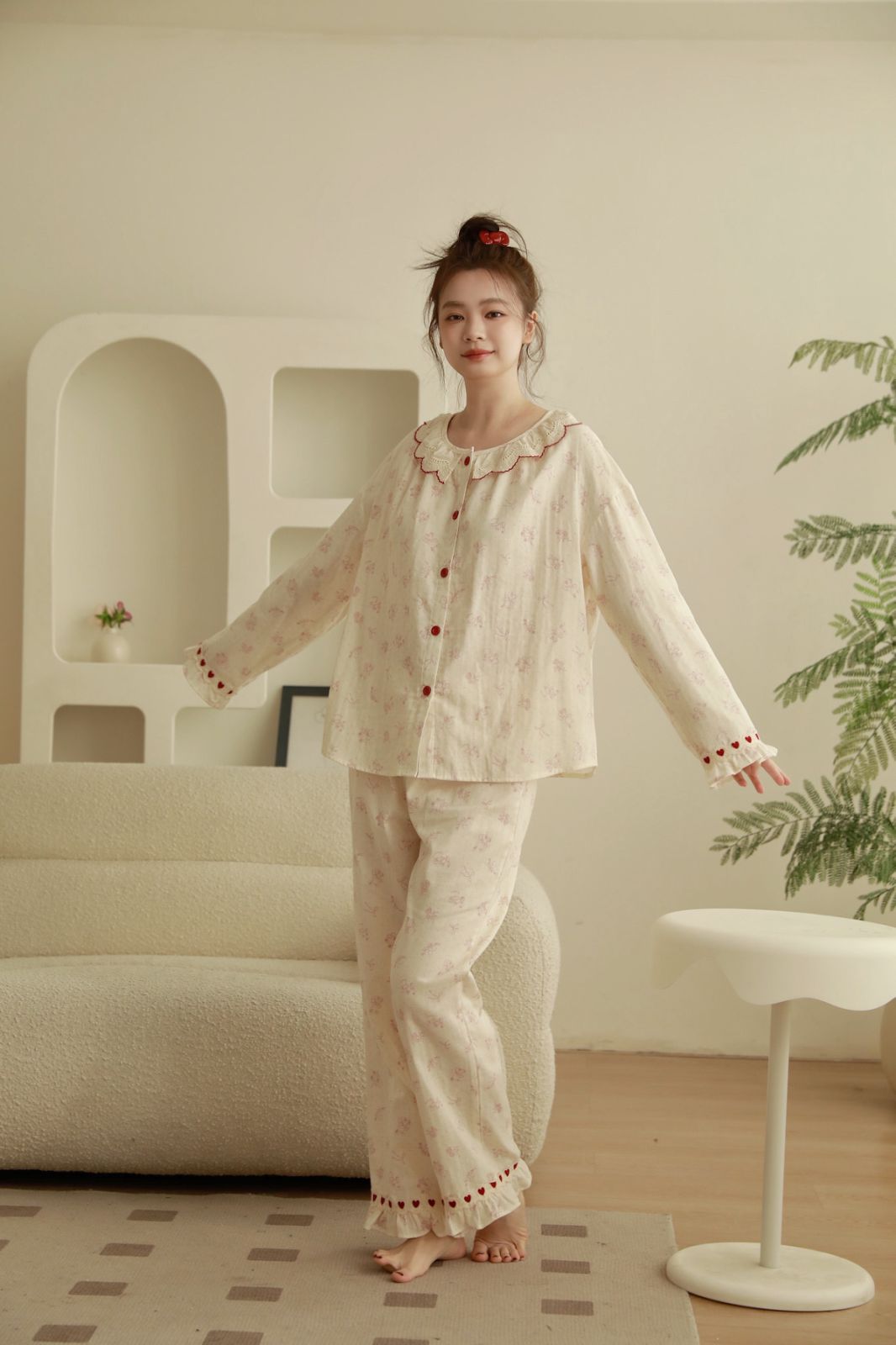 Bộ Cotton Mặc Nhà Bunny Heart
