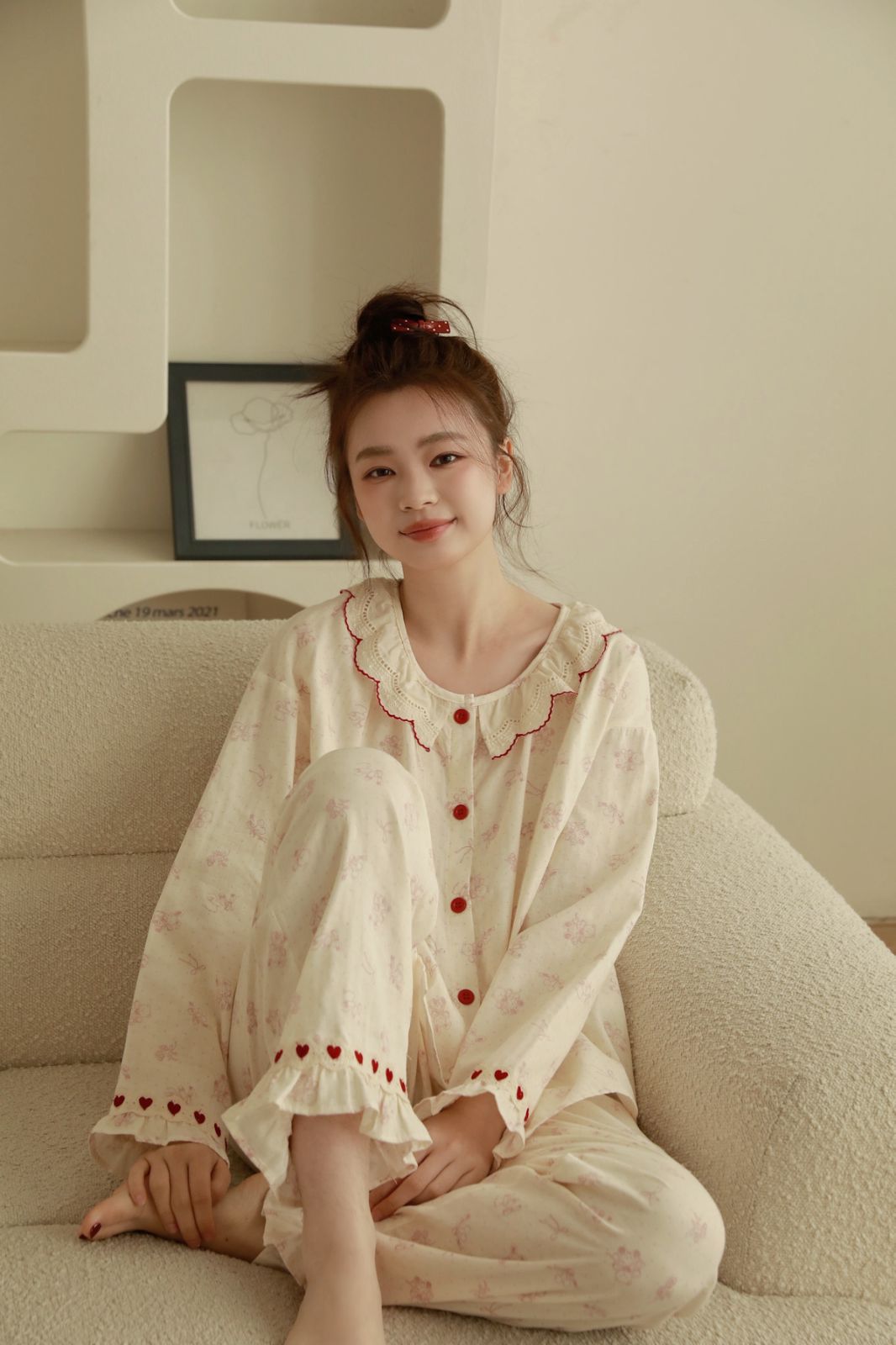 Bộ Cotton Mặc Nhà Bunny Heart
