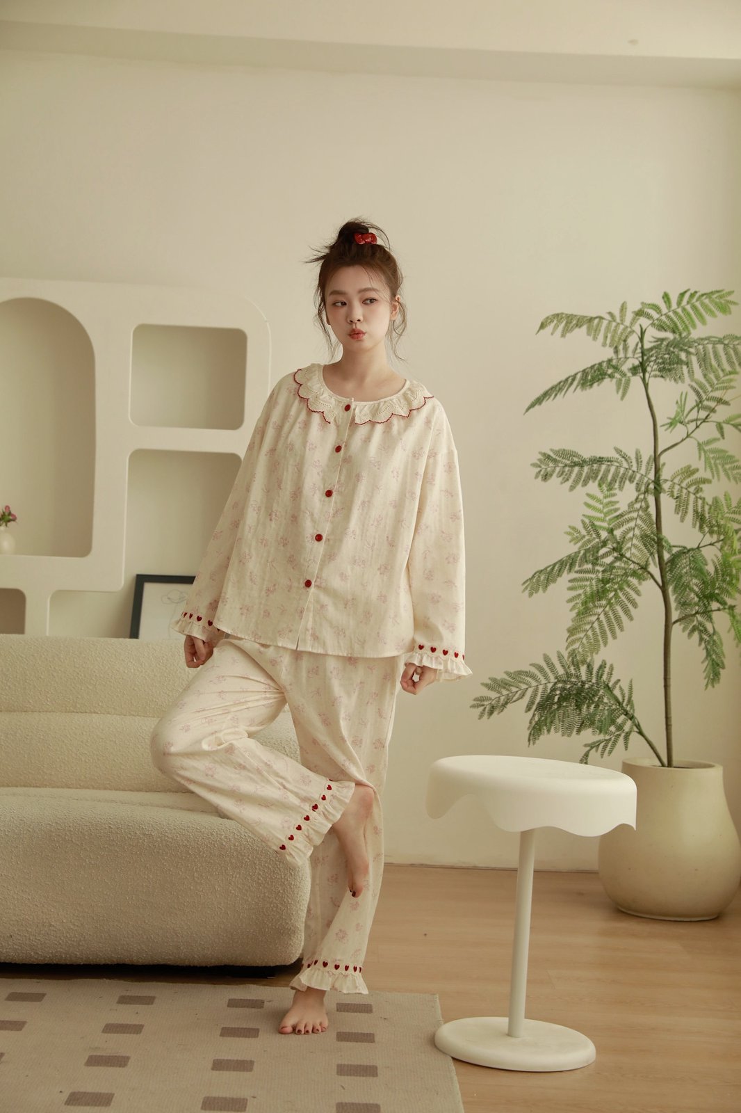Bộ Cotton Mặc Nhà Bunny Heart