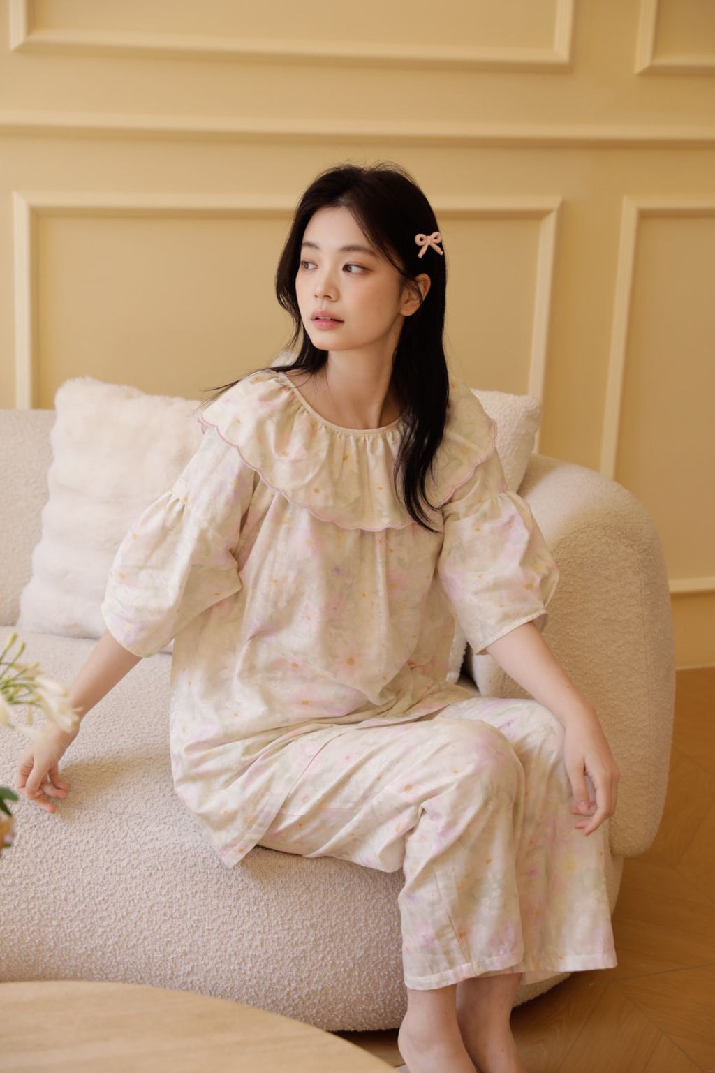 Bộ Mặc Nhà Pastel Ruffle Set