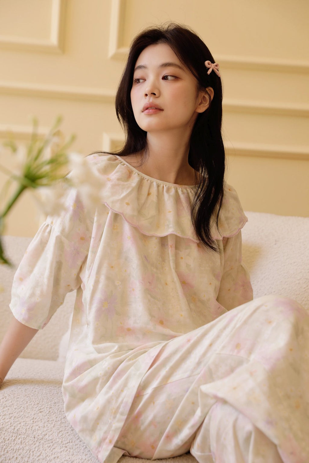 Bộ Mặc Nhà Pastel Ruffle Set