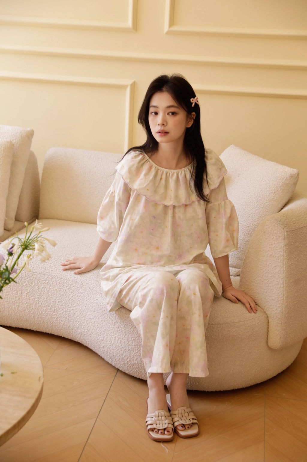 Bộ Mặc Nhà Pastel Ruffle Set