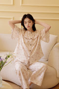 Bộ Mặc Nhà Fairy Ruffle Khaki Bloom
