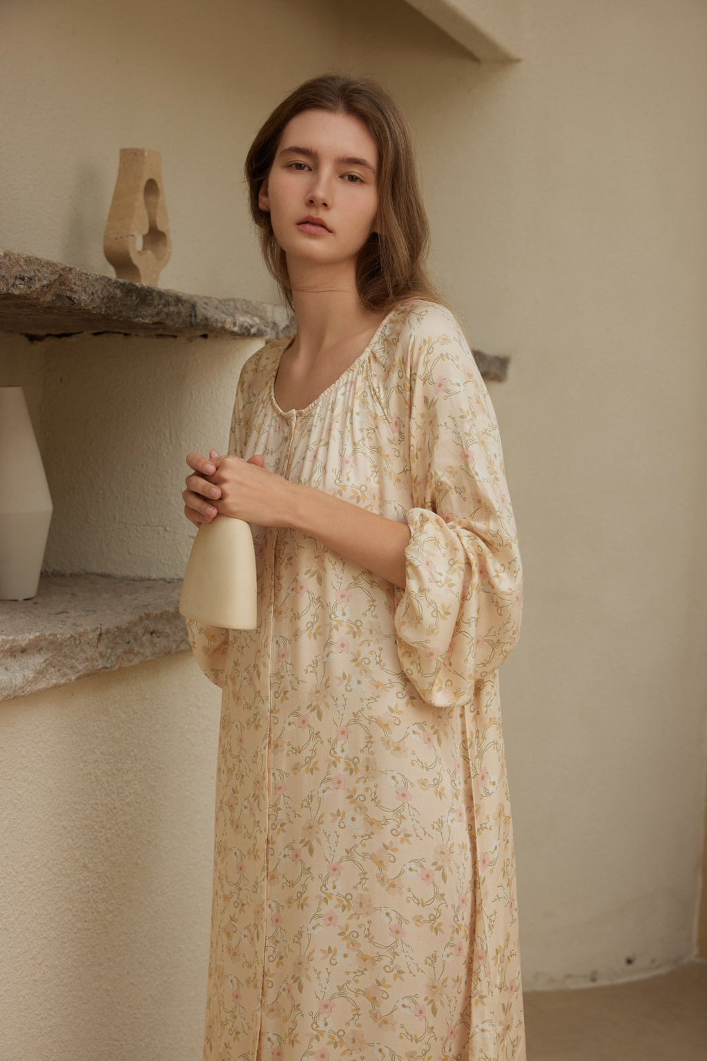Váy Mặc Nhà Soft Floral Shirt Dress