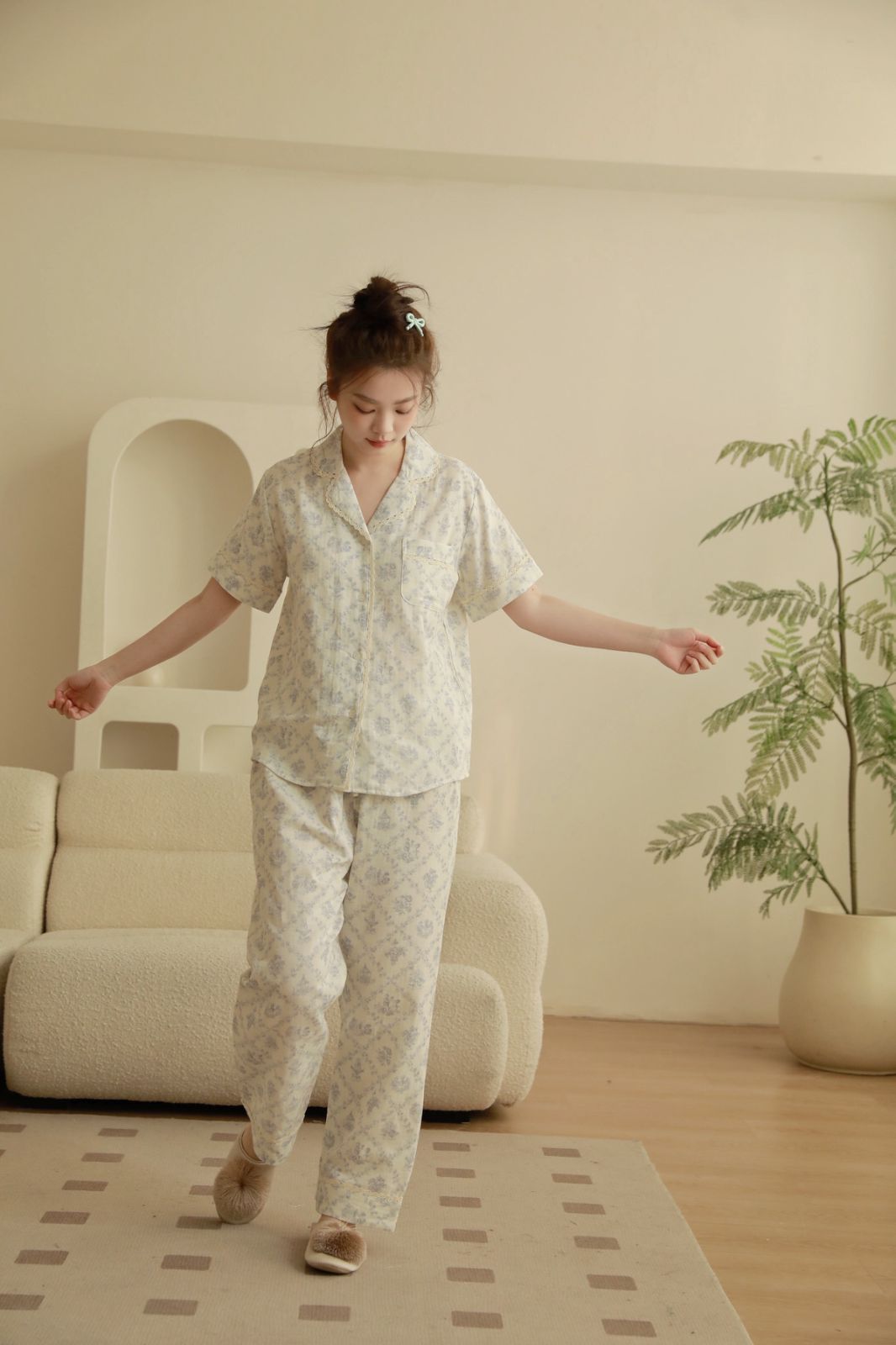 Bộ Pyjama Vải Cotton Madeleine Lace Set